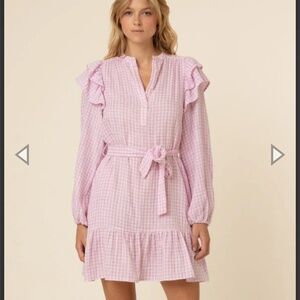 FRNCH Lavender White Check Woven Dress